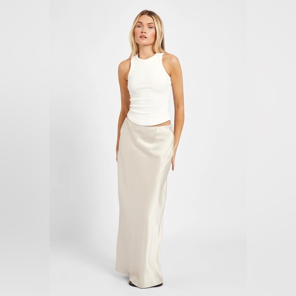 because of alice Dresses & Skirts - BOA SATIN MID RISE MAXI SKIRT